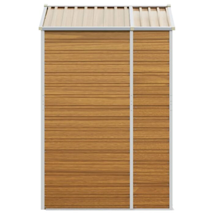 Abri de jardin marron clair 191x130x198 cm acier galvanisé – Image 4