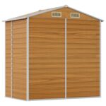Abri de jardin marron clair 191x130x198 cm acier galvanisé – Image 5
