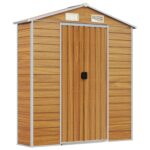 Abri de jardin marron clair 191x130x198 cm acier galvanisé – Image 6
