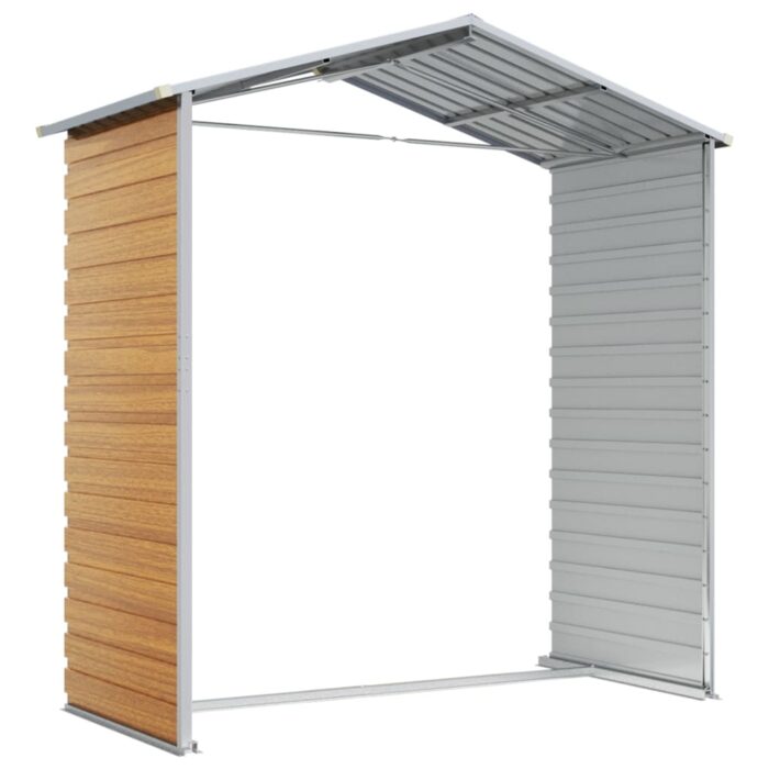 Abri de jardin marron clair 191x130x198 cm acier galvanisé – Image 7