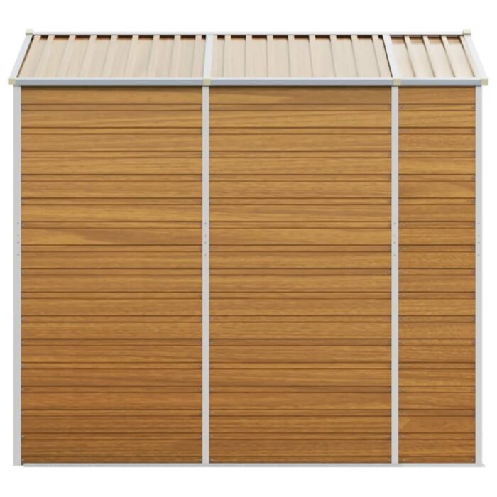 Abri de jardin marron clair 191x215x198 cm acier galvanisé – Image 4