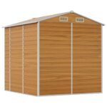 Abri de jardin marron clair 191x215x198 cm acier galvanisé – Image 5