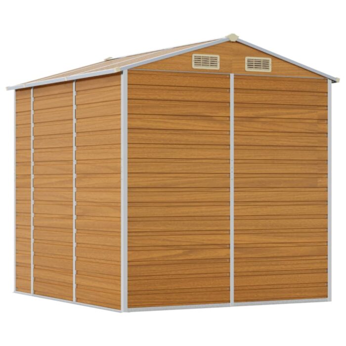Abri de jardin marron clair 191x215x198 cm acier galvanisé – Image 5
