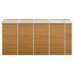 Abri de jardin marron clair 191x385x198 cm acier galvanisé – Image 4