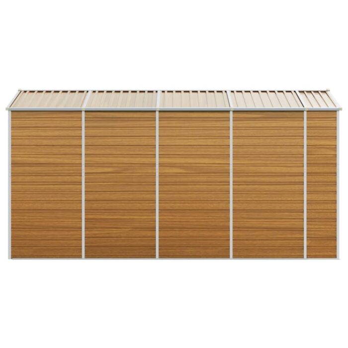 Abri de jardin marron clair 191x385x198 cm acier galvanisé – Image 4