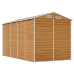 Abri de jardin marron clair 191x385x198 cm acier galvanisé – Image 5