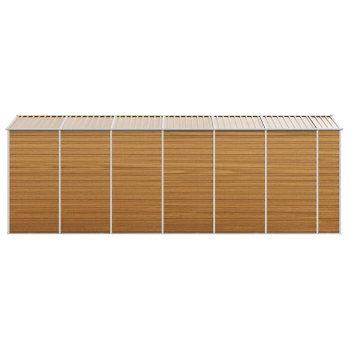 Abri de jardin marron clair 191x555x198 cm acier galvanisé – Image 4