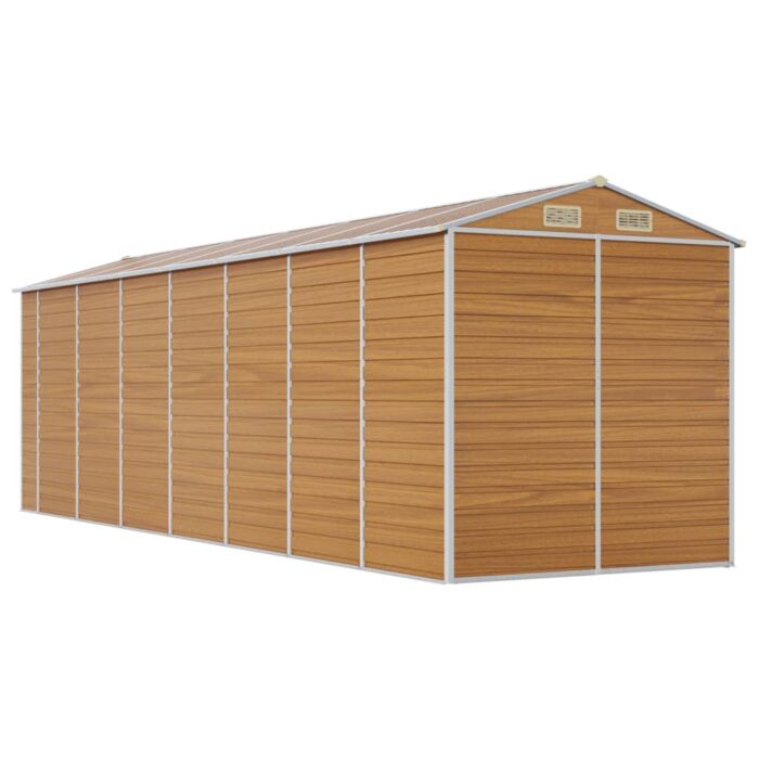 Abri de jardin marron clair 191x640x198 cm acier galvanisé – Image 5