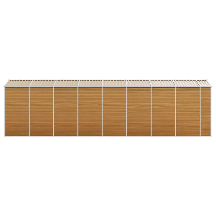Abri de jardin marron clair 191x725x198 cm acier galvanisé – Image 4