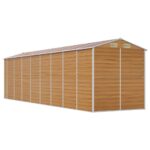 Abri de jardin marron clair 191x725x198 cm acier galvanisé – Image 5
