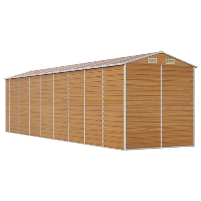 Abri de jardin marron clair 191x725x198 cm acier galvanisé – Image 5