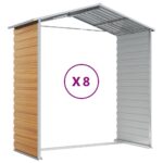 Abri de jardin marron clair 191x725x198 cm acier galvanisé – Image 7