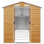 Abri de jardin marron clair 191x895x198 cm acier galvanisé – Image 2
