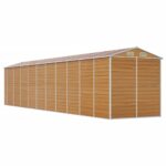 Abri de jardin marron clair 191x895x198 cm acier galvanisé – Image 5