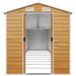 Abri de jardin marron clair 191x980x198 cm acier galvanisé – Image 3