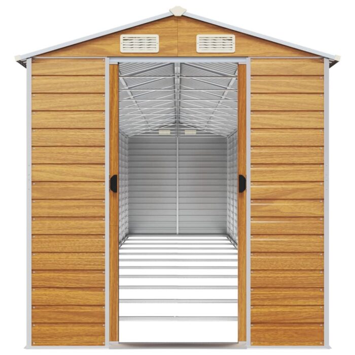 Abri de jardin marron clair 191x980x198 cm acier galvanisé – Image 3
