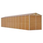 Abri de jardin marron clair 191x980x198 cm acier galvanisé – Image 5