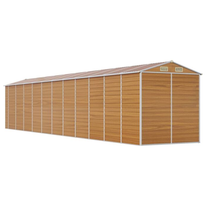 Abri de jardin marron clair 191x980x198 cm acier galvanisé – Image 5