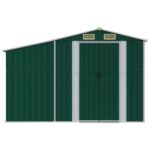 Abri de jardin vert 277x365,5x179 cm acier galvanisé – Image 2