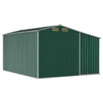 Abri de jardin vert 277x365,5x179 cm acier galvanisé – Image 5