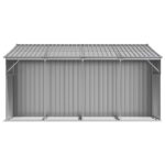 Abri de jardin gris 277x365,5x179 cm acier galvanisé – Image 4