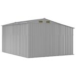 Abri de jardin gris 277x365,5x179 cm acier galvanisé – Image 5