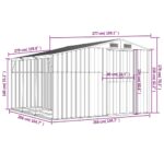 Abri de jardin anthracite 277x279x179 cm acier galvanisé – Image 10