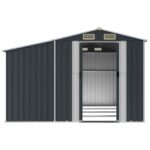 Abri de jardin anthracite 277x365,5x179 cm acier galvanisé – Image 3