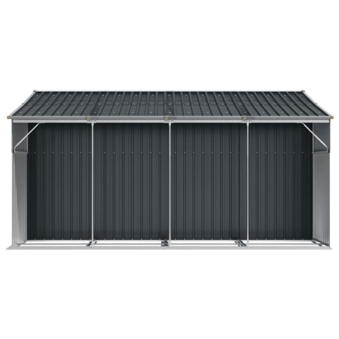 Abri de jardin anthracite 277x365,5x179 cm acier galvanisé – Image 4