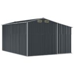 Abri de jardin anthracite 277x365,5x179 cm acier galvanisé – Image 5