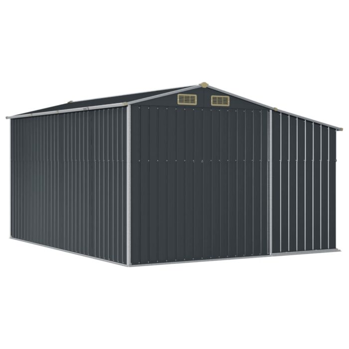 Abri de jardin anthracite 277x365,5x179 cm acier galvanisé – Image 5