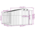 Abri de jardin marron 277x279x179 cm acier galvanisé – Image 10