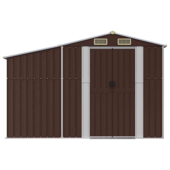 Abri de jardin marron 277x279x179 cm acier galvanisé – Image 2