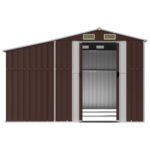 Abri de jardin marron 277x279x179 cm acier galvanisé – Image 3
