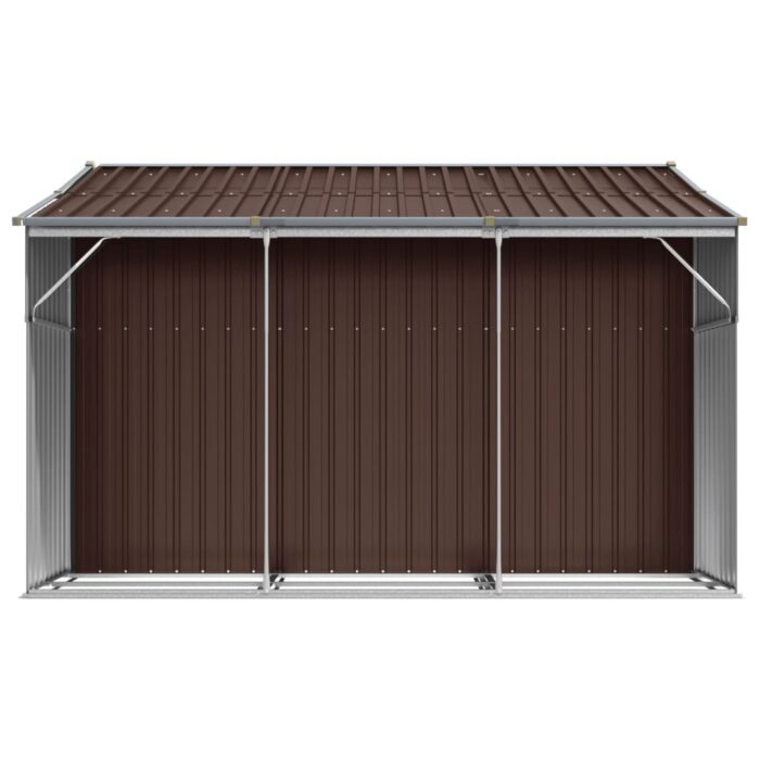 Abri de jardin marron 277x279x179 cm acier galvanisé – Image 4