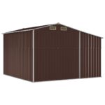 Abri de jardin marron 277x279x179 cm acier galvanisé – Image 5