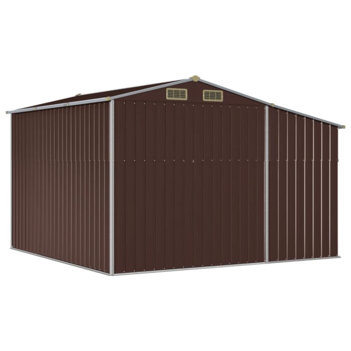 Abri de jardin marron 277x279x179 cm acier galvanisé – Image 5