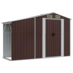 Abri de jardin marron 277x279x179 cm acier galvanisé – Image 6