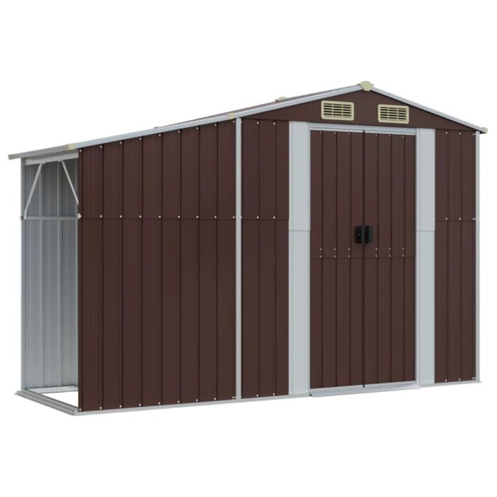 Abri de jardin marron 277x279x179 cm acier galvanisé – Image 6