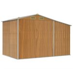 Abri de jardin marron clair 277x192,5x179 cm acier galvanisé – Image 5