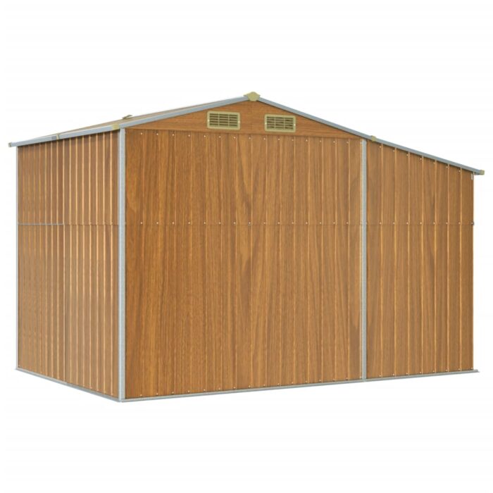 Abri de jardin marron clair 277x192,5x179 cm acier galvanisé – Image 5