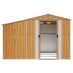 Abri de jardin marron clair 277x279x179 cm acier galvanisé – Image 3