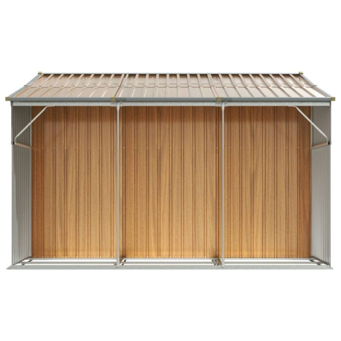 Abri de jardin marron clair 277x279x179 cm acier galvanisé – Image 4