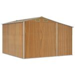 Abri de jardin marron clair 277x279x179 cm acier galvanisé – Image 5