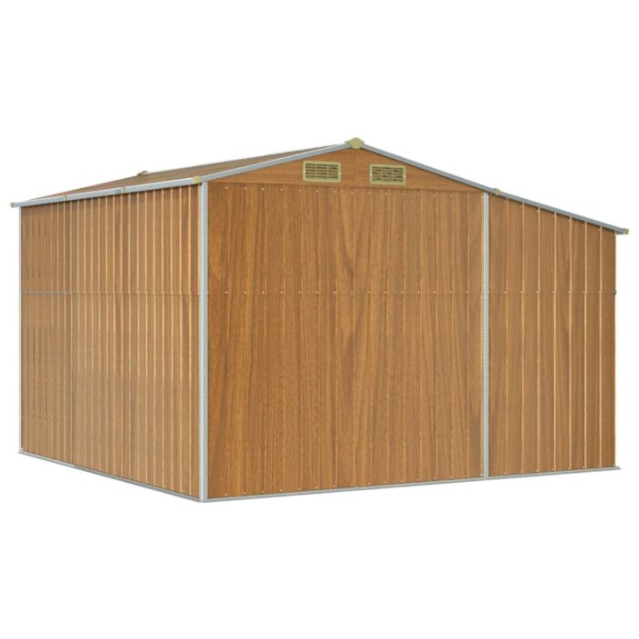Abri de jardin marron clair 277x279x179 cm acier galvanisé – Image 5