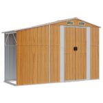 Abri de jardin marron clair 277x279x179 cm acier galvanisé – Image 6
