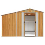 Abri de jardin marron clair 277x365,5x179 cm acier galvanisé – Image 3