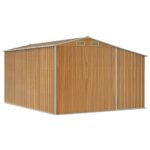 Abri de jardin marron clair 277x365,5x179 cm acier galvanisé – Image 5