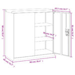 Classeur blanc 90x40x130 cm acier – Image 12