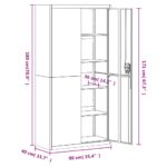 Classeur blanc 90x40x220 cm acier – Image 12
